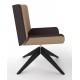 Review Upholstered Lounge Chair With Wooden Pyramid Base